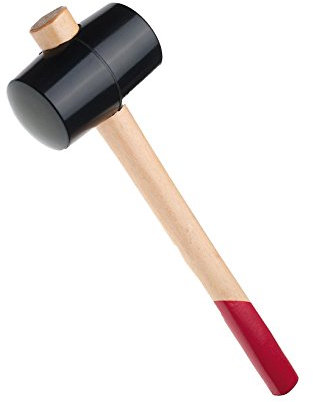 Ruthe 3005460119 martello di gomma con manico in frassino, multicolore, taglia 1