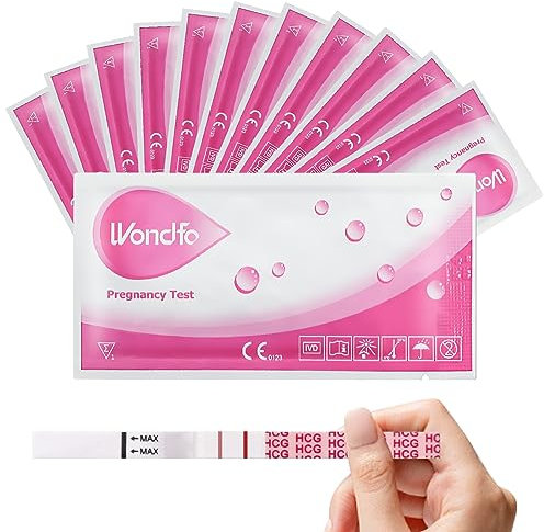 Wondfo Pregnancy Test 20 Ultra Early Pregnancy Test Strips 10 MIU/mL 5mm Width Fertility Test Kit