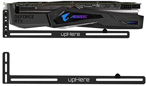 upHere Grafikkarte GPU Brace Support-Videokarte Sehnenhalter/Holster-Halterung, eloxiertes Luft- und Raumfahrt-Aluminium, Einzel- Oder Doppelsteckplatzkarten (Schwarz),GL05