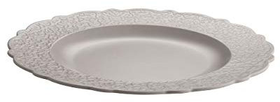 Alessi Dressed en Plein Air MW72/1 WG, Piatto Piano di Design con Decoro a Rilievo, Melammina, Grigio (Chiaro)