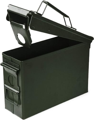 VicBre Caja de municion Caja de munición de metal calibre 30, verde militar