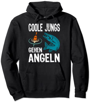 Coole Jungs gehen Angeln lustiges Fische Sportfischer Angler Pullover Hoodie