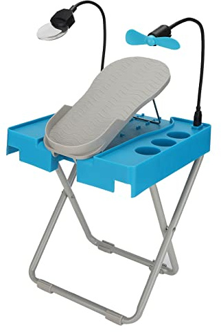 Brrnoo Sgabello Professionale Pedicure Sedia Sgabello Poggiapiedi Antiscivolo, Con Lente D'ingrandimento A LED E Ventola Di Asciugatura, Poggiapiedi Beauty per Pedicure Facile a Casa