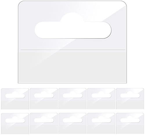 200PCS Clear Sticky Hang Tabs Plastic Hanging Tabs with Slot Hole Self Adhesive Sticker Hanger Hanging Folder Tabs for Sale Items Store Retail Display (1.8''x1.4'')