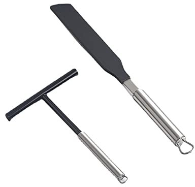 Set di spatole per crêpe a forma di T, in acciaio inox, per crepe, crêpe
