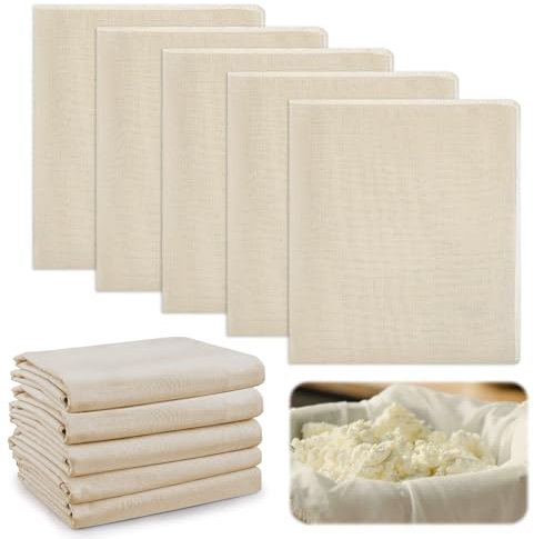 4 Pièces Etamine Alimentaire, 50×50cm Chiffons en Mousseline Tissu, Toile à Fromage en Tissu Microfibre Non Blanchi, Lavable Multiusage Anti-chaleur pour la Cuisson Le Beurre Les légumes Le Lait
