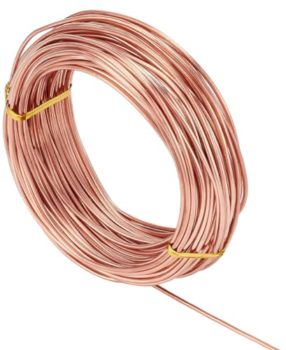 BENECREAT 12 Gauge/2mm Copper Round Wire, 65.62 Feet/20m Dark Salmon Copper Wire Jewelry Beading Wire for Crafts Making Supplies