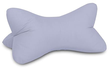 MyBestBuddy Leseknochen Grau Uni Nackenkissen Knochenkissen Nackenrolle Lesekissen Öko-Tex 100 Zertifiziert und 60°C waschbar - Kissen für Nacken, Knie oder Bauch zum Lesen oder Relaxen - 38x19x19 cm