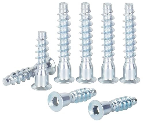 Qrity 20 Pièces Vis D'Assemblage M5x40mm Vis de Connexion, Vis à Six Pans Creux, Vis de Confirmation pour Meubles, Vis à Bois pour Une Connexion Stable