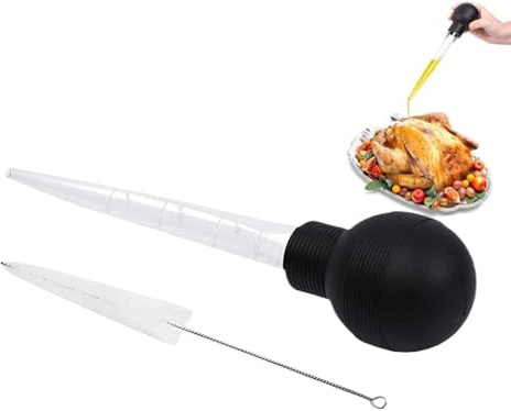 Jeringa de ,Inyector de adobo de | Jeringa de cocina con cepillo de limpieza para marinar carne y líquidos calientes