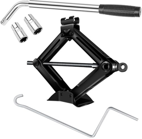 2 Ton Scissor Jack with Crank Handle + Extendable Wheel Telescopic Car Van Brace Socket Tyre Lug Wrench