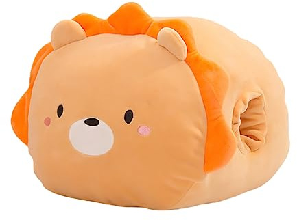 HOMOBABE Almohada Calentadora de Manos de Dibujos Animados Almohada Rellena Suave 2 1 Cojín para Dormir Oficina para Siestas Calienta Manos Invierno Cojín Decorativo