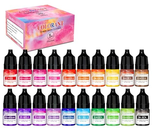 Teinture liquide pour la fabrication de savon hautement concentrée - 20 couleurs - Essences de couleur - Artisanat créatif
