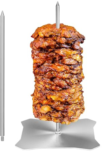 usefulbeauty Pincho Vertical - Pincho De Carne Vertical De Acero Inoxidable | Soporte De Pinchos Para Horno Tacos Pollo,Barbacoa Camping Al Aire Libre Kebab Chawarma