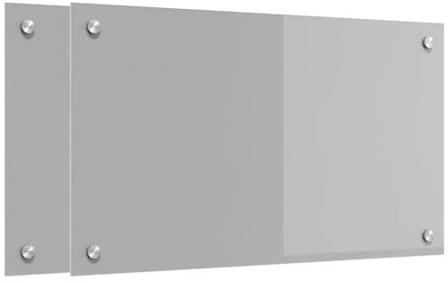 vidaXL Küchenrückwand 2 pcs Hellgrau 70 x 40 cm Gehärtetes Glas, Moderne Küchenrückwand, langlebiger hitzebeständiger Glas-Schutz, schlankes Upgrade für den Kochbereich, minimalistisches Schutzpanel