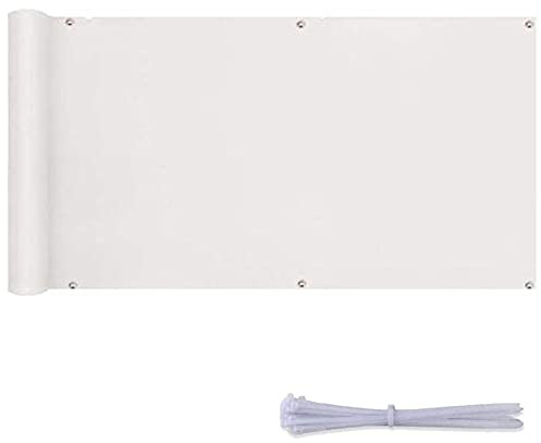 Weatherproof Side Awning for Balcony 0.9 x 9 m White Balcony Cladding with Eyelets Includes Mounting AccessoriesOutdoor Privacy Screen Solution