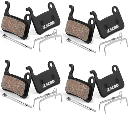 Zacro Bike Brake Pads, 4 Pairs High-Performance Semi-Metallic Disc Brake Pads for Mountain Bike, Universal Fit MTB Disc Brakes