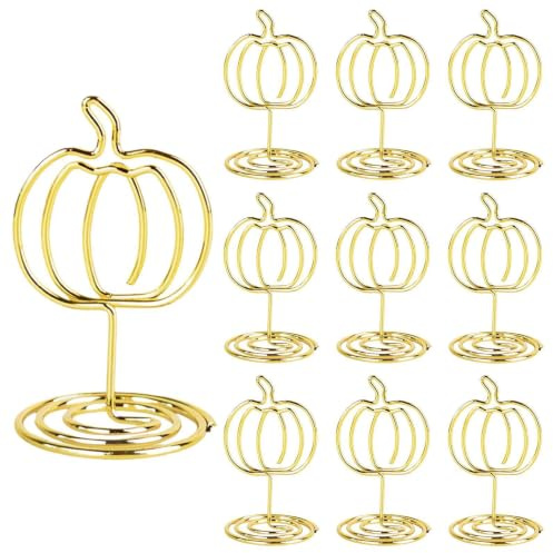 Bordskortshållare bordsdisplay mittstycken, 10 stycken, klämmor | Höstliga fotokort bordsnummerhållare för Thanksgiving, födelsedagskalas, restauranger, matsalar, gallerier, kaféer och