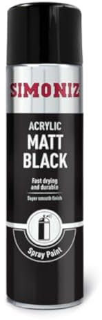 Simoniz Matt Black Spray Paint, Easy To Use Black Aerosol Spray Paint For Wood, Metal & Plastic Surfaces, Perfect Car Paint For Bodywork, Wheels Or Around The Home, Fast Drying & Durable Paint, 500ml