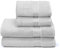 GLAMBURG Ultra Soft 4er-Pack Handtuch-Set, Baumwolle, enthält 2 übergroße Badetücher 70 x 140 cm, 2 Handtücher 50 x 90 cm, für den täglichen Gebrauch, kompakt und leicht — hellgrau