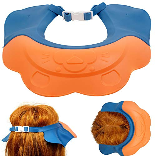 Gorro de Champú para bebés y niños pequeños, Gorro de ducha ajustable para niños, Protector contra Champú con tamaños de cierre de clip, Visera de protección infantil para Ojos y Oídos, Protección