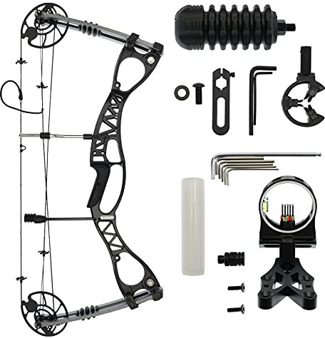 Drake Pathfinder Starter Compoundbogen Set RH 40-65 lbs einstellbar 320fps Bogenschießen Kit mit Zubehör für Erwachsene Jugend Anfänger Jagdbogen