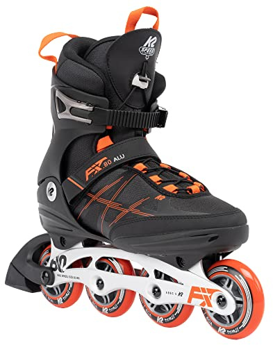 K2 F.I.T. 80 - Patines en línea para Hombre, Aluminio, Color Negro y Rojo, 30G0415.1.1.050