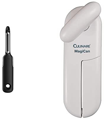 OXO Good Grips Swivel Peeler & Culinare C10015 MagiCan Tin Opener | White | Plastic/Stainless Steel | Manual Can Opener | Comfortable Handle for Safety and Ease