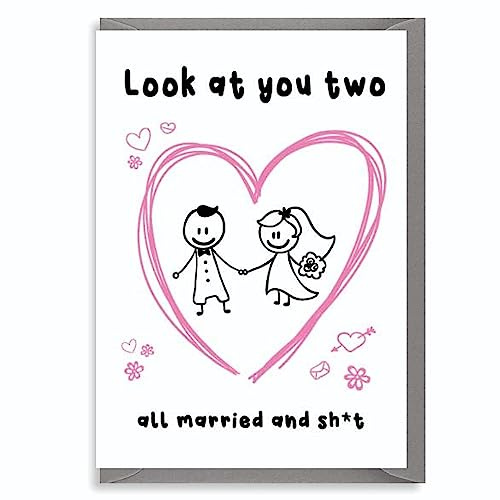 Funny Wedding Card Marriage Congratulations WED09 | Newlywed Humour Greeting For Couple Cheeky