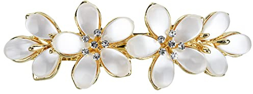 Vintage Hair Barrettes, Opal Hair Clips French Crystal Flower Hairpin Hair Accessories for Women Girl