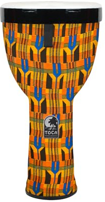 Toca Nesting Drums Freestyle II Djembe, misura 10, tessuto Kente, TSSND-10K-FP