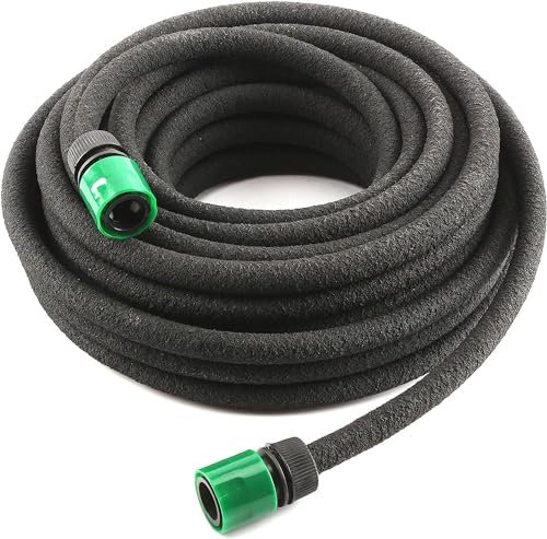 MantraRaj 15M Soaker Hose Pipe Eco Friendly Watering System for Gardens, Hedges, Flower Beds, and Fruit and Vegetable Patches, Reduces Water Waste, Leakproof, Flexible Porous Soaker Hose Garden Drip