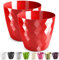 PECZEKO Pot de Fleurs Brillant en Plastique, Décoratif pour Grandes et Petites Fleurs, Lot de 2 Pots à Herbes, Rouge, ø 30 cm