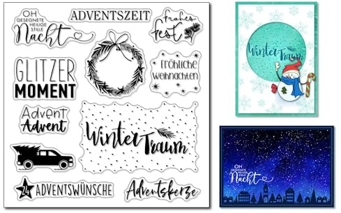 arriettycraft Julfras i Tyskland ord tydliga stämplar för korttillverkning julkrans vinteradventskalender silikonstämplar julgran hus gummistämplar för scrapbooking tidskrifter pappershantverk