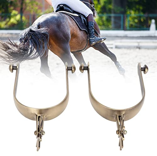 EIMSOAH 2PCS Spurs, Zinc Alloy Vintage Carved Spurs, Roping Horse Spurs, Professional Horse Spurs with Gear, for Equestrian Competition Entertainment