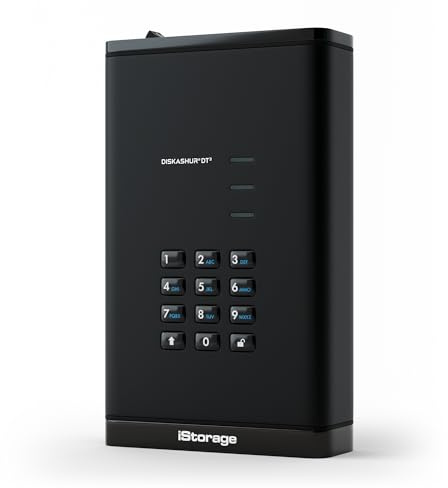 iStorage diskAshur DT3 256-bit 14TB – Certificado FIPS Nivel 3 – Disco Duro de Escritorio cifrado y Seguro – Protegido por contraseña