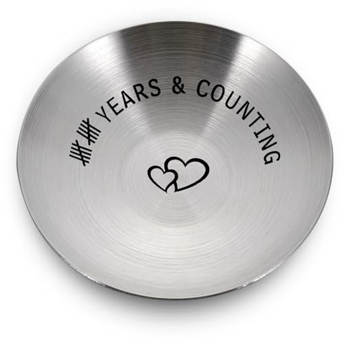 10th Anniversary Tin Gifts, 10th Anniversary Giifts for Him Her, 10 Year Anniversary Giifts for Wife Husband, 10 Year Anniversary Giift for Couple, 4 Ring Holder, 10th Tin Anniversary Jewelry Tray