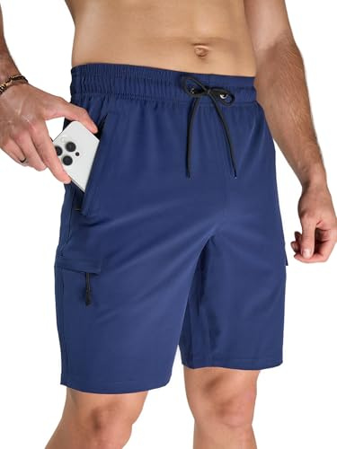 ARCWEG Badshorts Män Långa Badshorts Och Shorts Med Dragkedja Fickor Svart För Gym Simning Löpning
