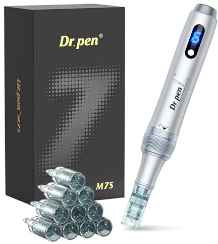 Dr. Pen M7S Microneedling Pen, Original Dr. Pen Macchina Microneedle Senza Fili Kit Penna Professionale Microneedling per Viso Corpo Capelli Barba Crescita Regalo - 10 Cartucce