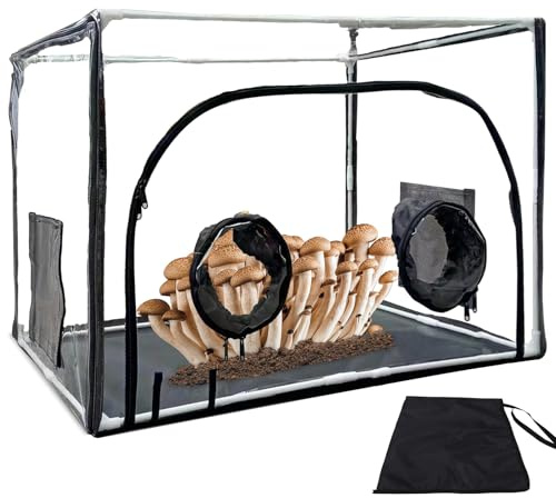 Mushroom Grow Box – Mushroom Cultivation Box, Indoor Mycology Chamber | Portable Mono Tub Setup, Still Air Incubation Box with Grow Bags for Safe Spore Inoculation and Fume- Growth at Home