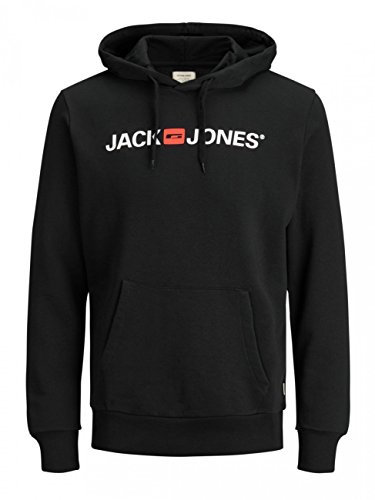 JACK & JONES Herren Jjecorp Logo Sweat Hood Noos 12137054 Kapuzenpullover, Schwarz, XL EU