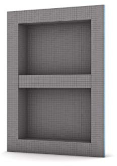 Wedi Prefabricated Durable Polystyrene Building Panel Waterproof Shower Niche, with Adjustable Removable Shower Shelf, for Tiled Shower Surrounds, 16 x 22, US3000007
