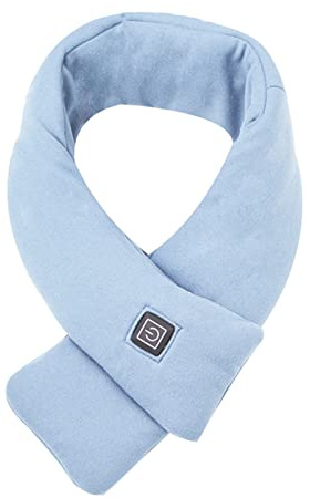 Sciarpa riscaldante USB, scaldacollo elettrico, 3 livelli di temperatura, regolabile, unisex, invernale, caldo, può essere lavata – 8 combinazioni di colori (blu)