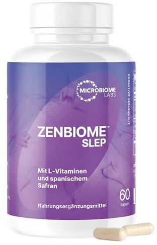Microbiome Labs ZenBiome Sleep – Clinically Studied Bifidobacterium longum 1714™ Probiotic Supplement with L-Theanine & Lemon Balm – Sleep & Bedtime Support, Shelf-Stable – 30 Capsules