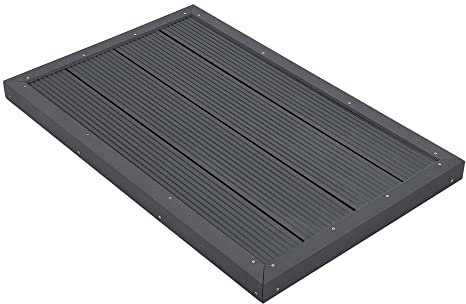 Plaque de Base pour Douche de Jardin Entrée Antidérapante pour Piscine Résistant aux Intempéries et UV en Bois Composite 101 x 63 x 6 cm Gris Foncé