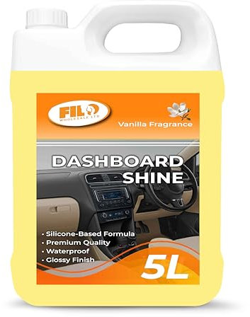 FILO Dashboard Shine 5L - Vanilla Fragrance | Ultimate Cleaner & Shine for Car Dashboards | Interior & Plastic Restorer | Professional Grade with Refreshing Scent
