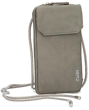 Zwei Handytasche zum Umhängen Mademoiselle.M MP30 Smartphone-Etui & Geldbörse 2-in-1, umlaufender Reißverschluss, längenverstellbarer Riemen, Mini-Handtasche 19 x 10 x 3 cm (Fango)