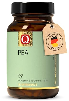 Quintessence PEA Kapseln 90 Stk. - Hochdosiert mit 1200 mg Palmitoylethanolamid pro Tagesdosis, Vegan, 100% reines PEA vollständige ohne Zusatzstoffe, Produziert in Deutschland