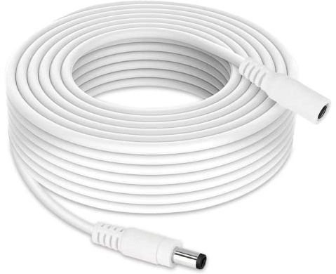 Tonton DC Förlängningskabel 5 Meter, 12 Volt Strömförsörjning Adapterkabel, 2,1 mm/5,5 mm Kontakt, 15 Fot För Övervakningskamera