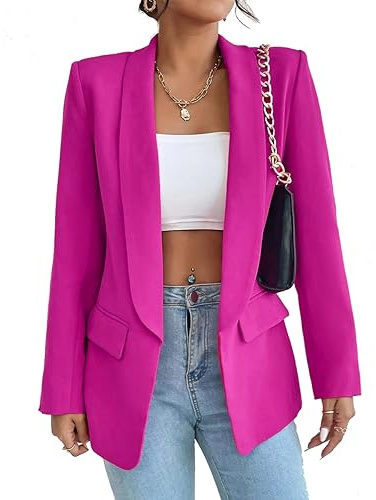 LIAOPUFUS Donna Blazer Slim Fit Maniche Lunghe Tuta con Risvolto Giacca da Ufficio Business con Tasche e Vari Colori Stile Casual Classico